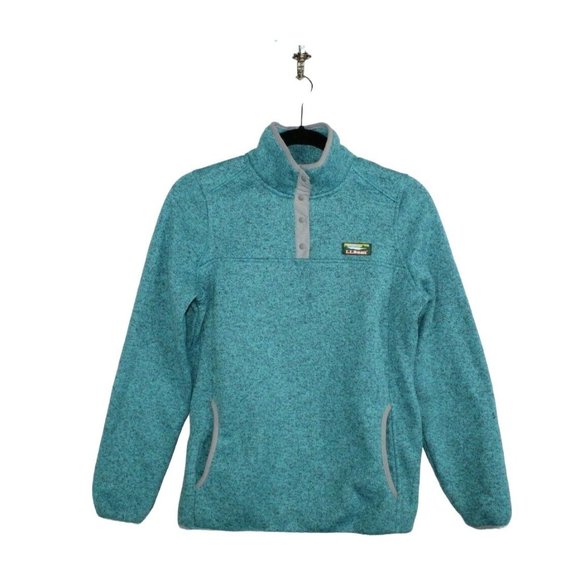 L.L. Bean Sweaters - LL BEAN Blue Fleece Pullover Snap T Long Sleeves Sweater Size XS